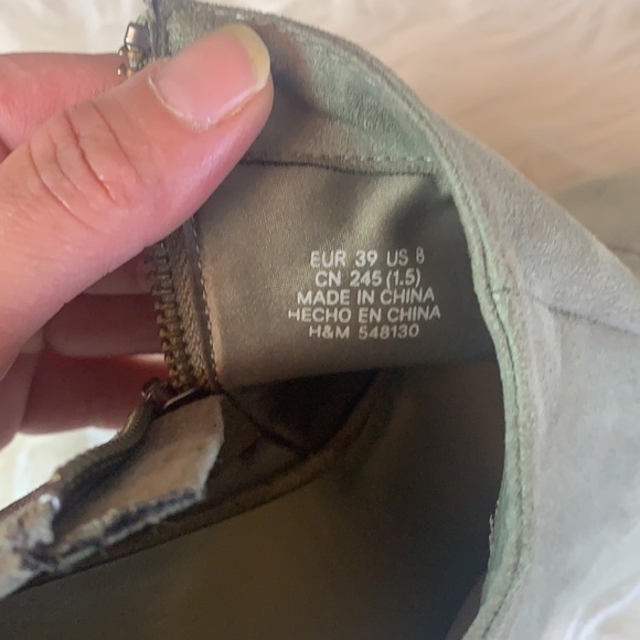 H&m Grey High Heel Ankle Boots Size 8 - Picture 6 of 10